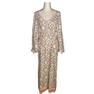 World Market Paisley Print Side Slit Maxi Tunic Dress   Size: S/M